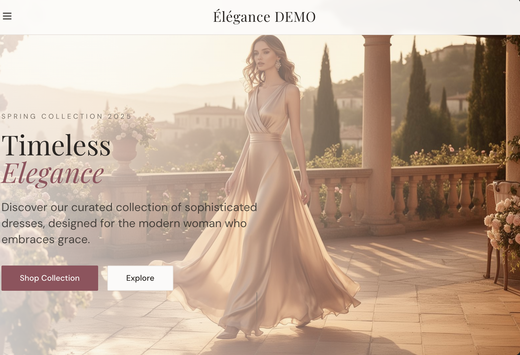 Élégance DEMO — Timeless Elegance fashion storefront